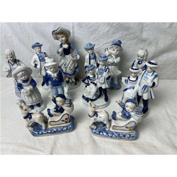 Blue & White Ceramic Figurines