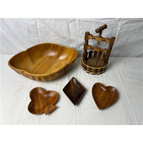 Wooden Nutcracker & Bowl Set
