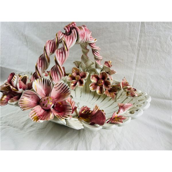 Elegant Ceramic Floral Basket