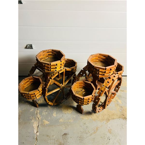 Wooden Wagon Planters