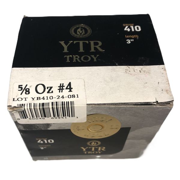 410 GAUGE YTR Troy - 3"  No 4 NIB - 25 Shells -