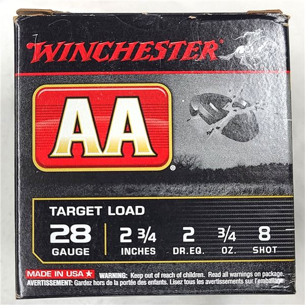 28 GAUGE Winchester 8 Shot Target Load - 25 Shells - NIB