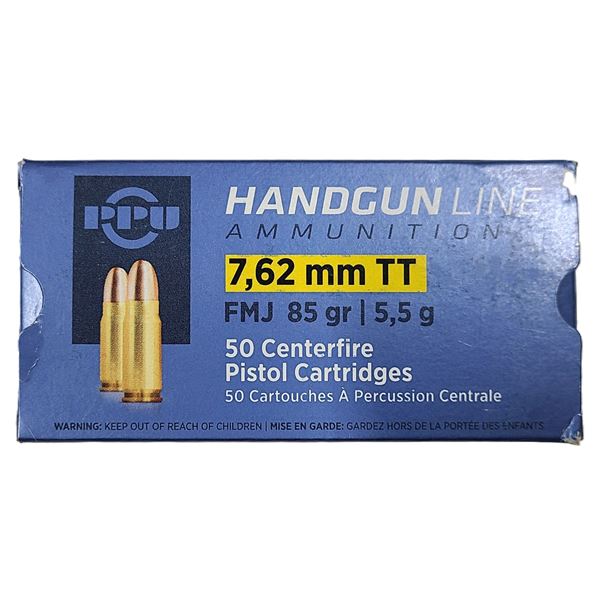 7.62 MM x 25 TT - PPU 85 Grain - 20 Rounds NIB