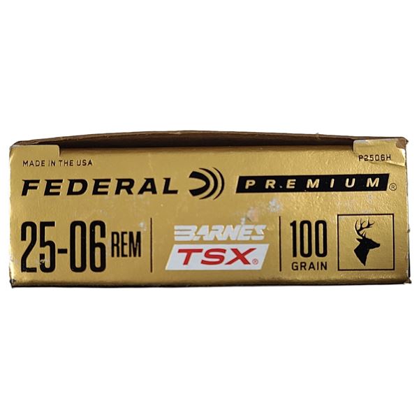 25-06 REM Federal Premium 100 Grain BARNES TSX - 20 Rds NIB