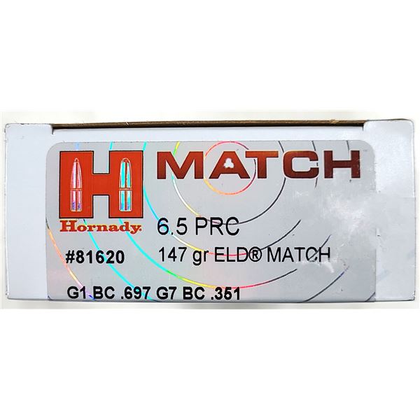 6.5 PRC Hornady MATCH - 147 Gr - 20 Rds NIB