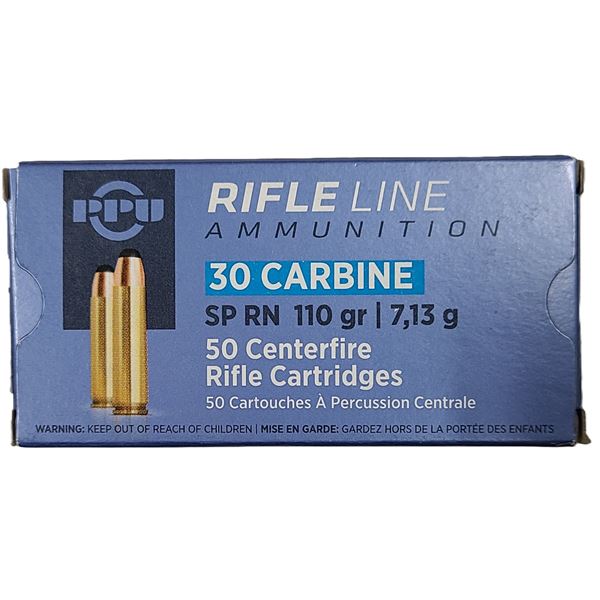 30 Carbine SP RN PPU - 110 Gr - 50 Rds NIB