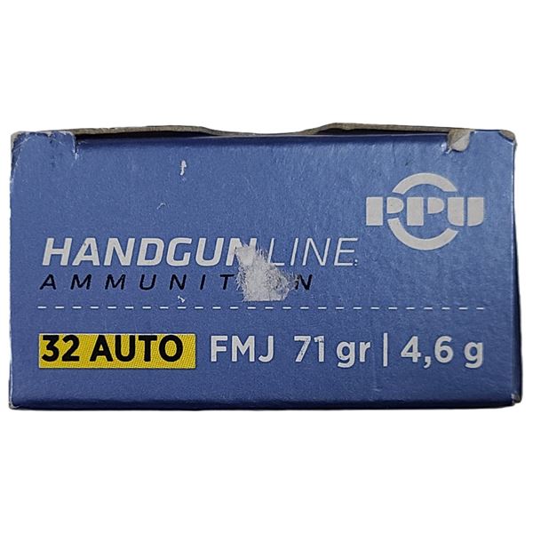 32 AUTO FMJ PPU - 71 Gr - 50 Rds NIB