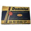 Image 1 : 30-40 KRAG Dominion VINTAGE - 20 Rds -