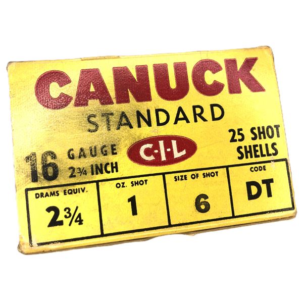 16 Gauge Canuck VINTAGE - 2 3/4 In 6 Shot - 25 Shells