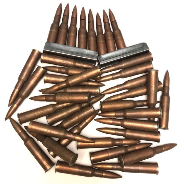 7.62 x 54r Ammo Lot - 38 Rds & 2 Clips