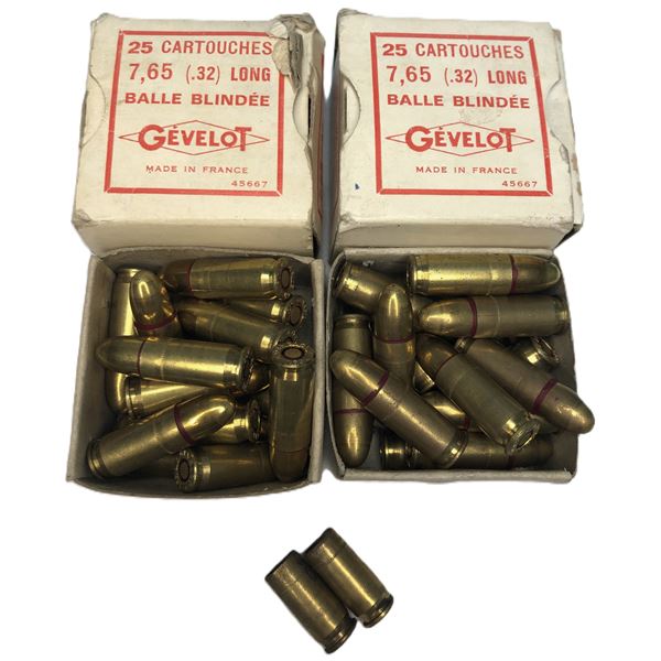 7.62 (32 LONG) Ammo Lot - 36 Rds & 2 Brass