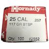 Image 1 : 25 CAL Bullets - Hornady - 100 Ct
