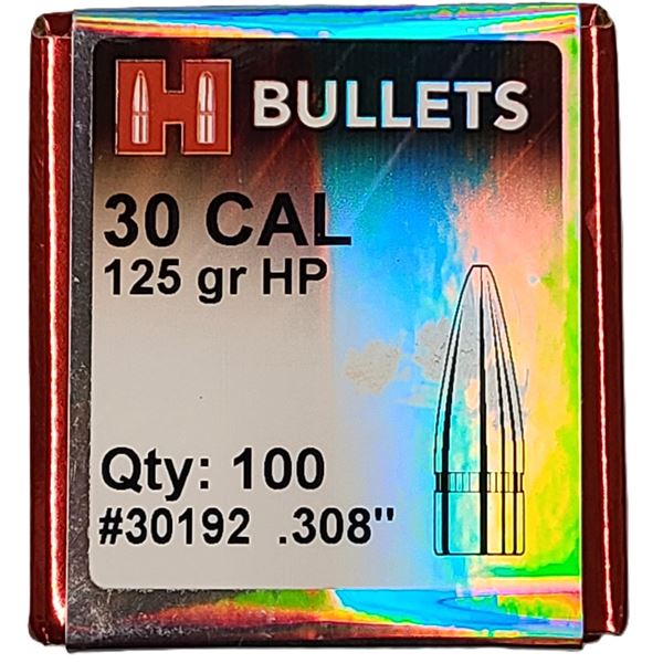 30 Cal BULLETS Hornady 125gr HP- 100 Ct. NIB