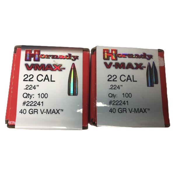 22 CAL V-Max Bullets - Hornady - 200 Ct NIB
