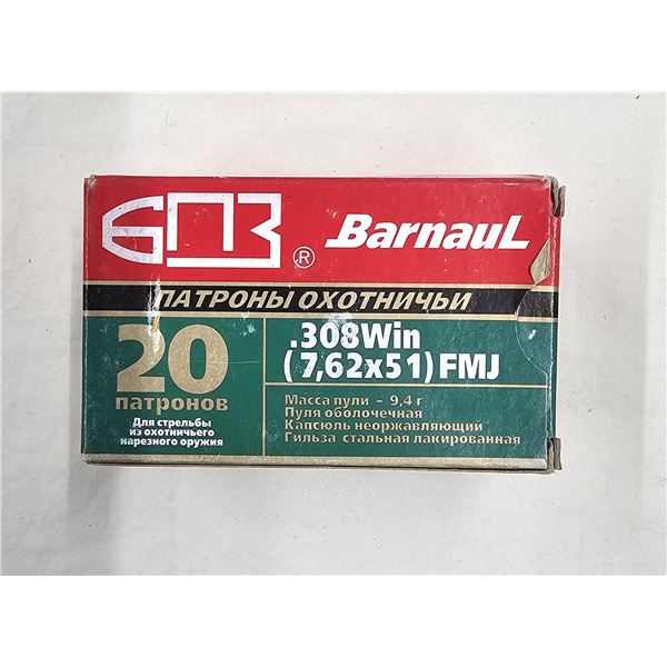 308 WIN Barnaul FMJ - 145 Gr. 20 Rds