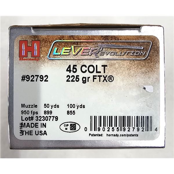 45 COLT Hornady - 225 Gr FTX - 20 Rds NIB