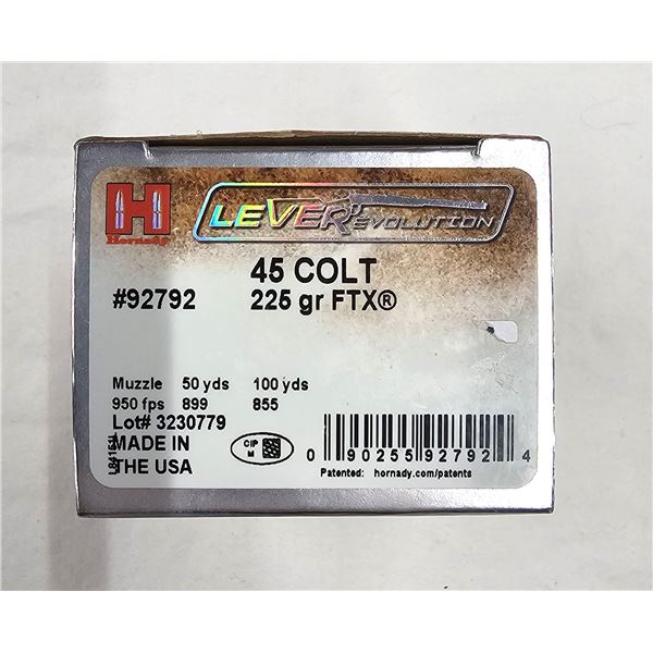 45 COLT Hornady - 225 Gr FTX - 20 Rds NIB