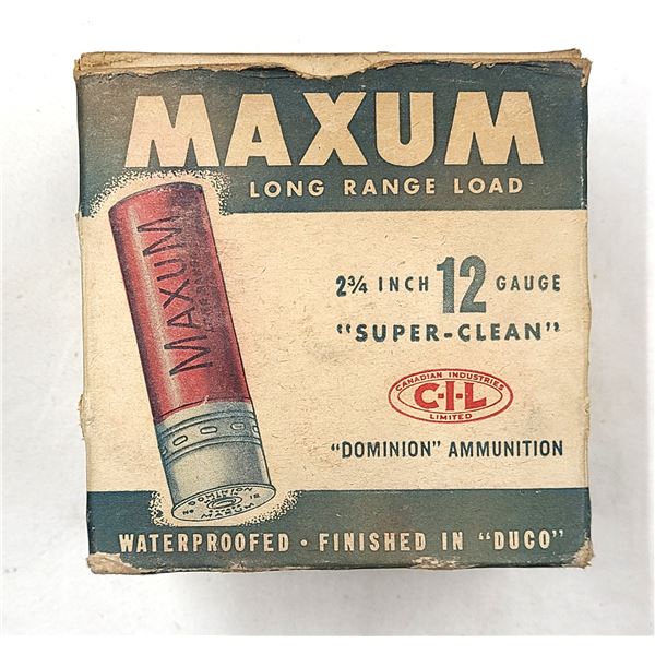 12 GAUGE Maxum 5 Shot Vintage Shells & Box