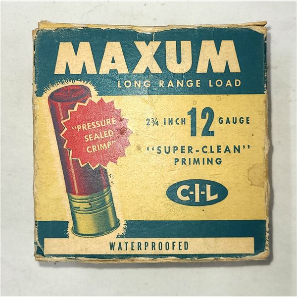 12 GAUGE Maxum 6 Shot Vintage Shells & Box