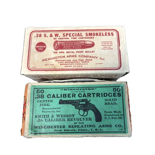 38 CAL Vintage Ammo & Boxes