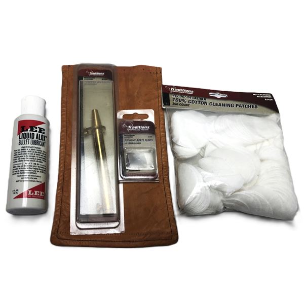 Muzzleloading Lot - Patches / Lube / Measaure / Flints