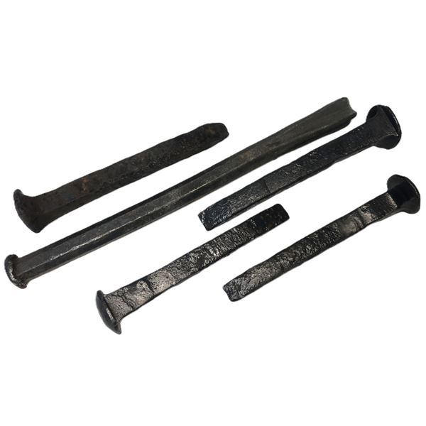 Vintage Railroad Metal Spikes Lot - 5 pc