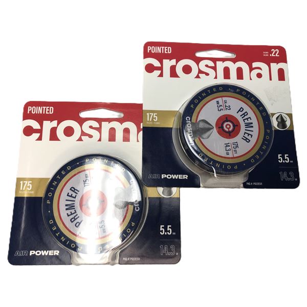 Crosman .22 Pointed Pellets NEW - x2 Tins