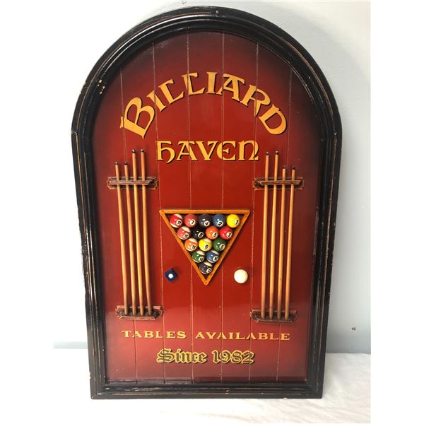Billard Haven Wood Decorative Sign - Man Cave, Bar