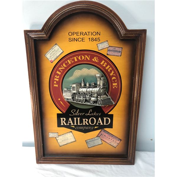 Silver Lake Railroad Woodemn Sign - Man Cave,  Movie Room, Bar