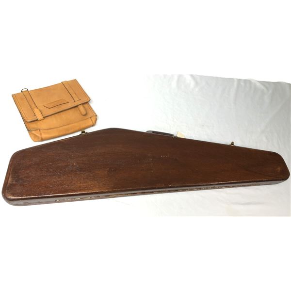 Wooden Gun Case w/ Leather Pouch