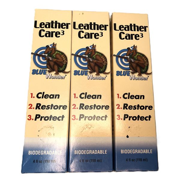 Blue Wonder Leather Care LOT x3 - NEW