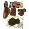 Image 2 : Brown Leather Duty Pouch Lot x6 - Holster, Mag, Knife