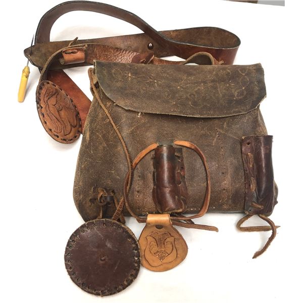 Old Leather POSSIBLES Bag w/ Extras