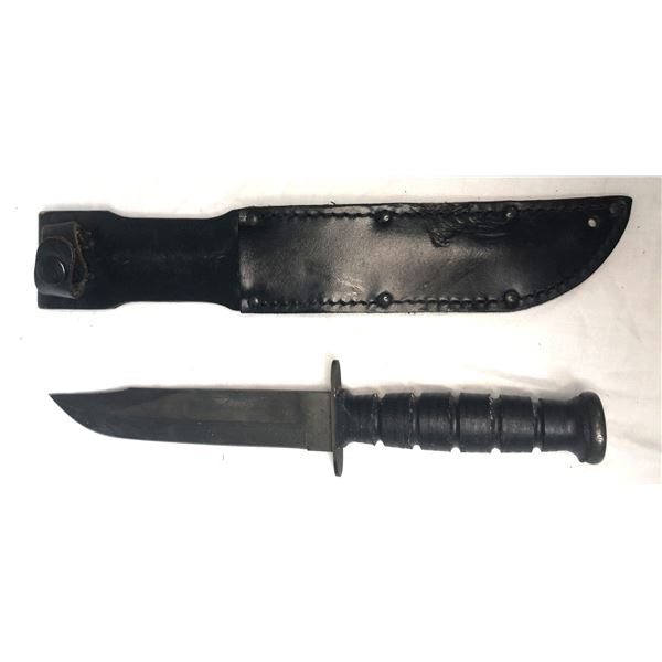 Camillus COMBAT Knife w/ Leather Sheath