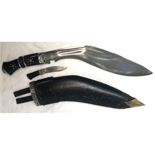 Khukuri w/ Small Knife & Sheath