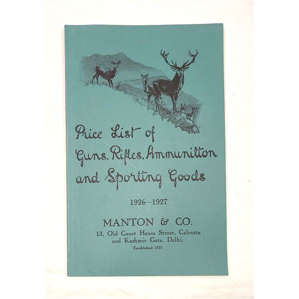 1926-1927 Price List of Guns & Ammuntion