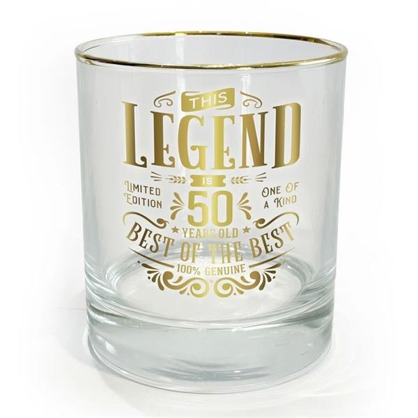 Legends of The World 8 oz Drinks Glass - 50 Year Old - NEW