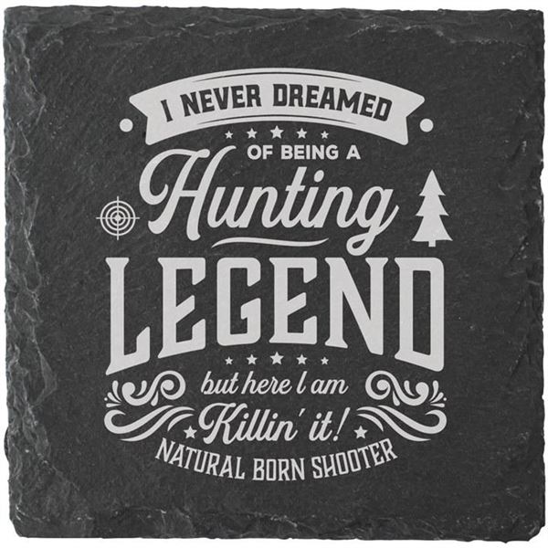 Slate Coaster Hunting Legend - NEW 4 inch Stone