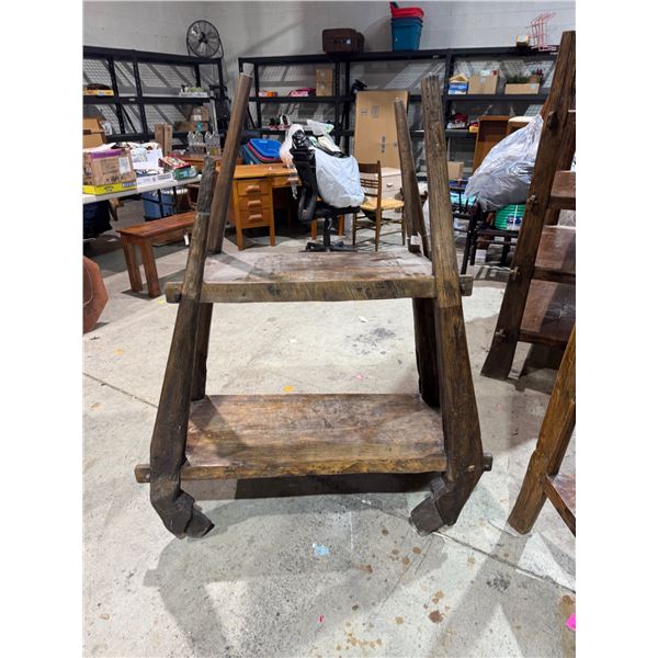 Rustic shelf measures 46" x 18" x 57 1/2" tall