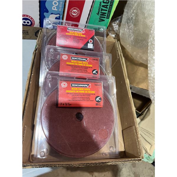 New benchmark resin fiber discs 7 x 7/8 inch 80 grit