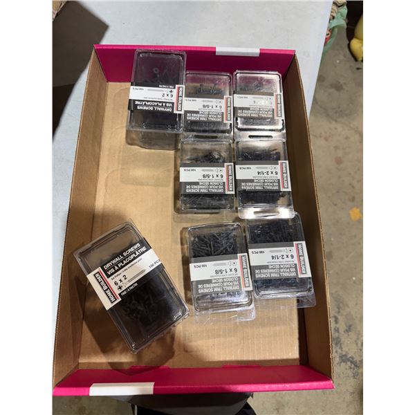 Assorted size drywall screws