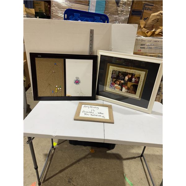 Whiteboard with corkboard and other with frame