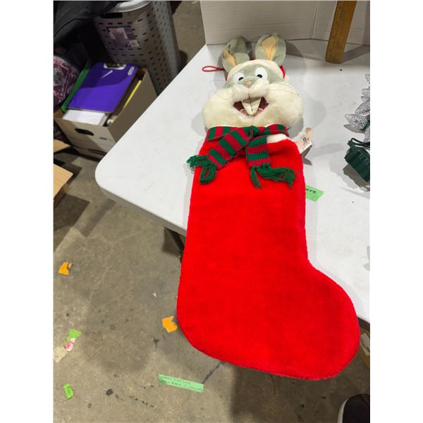 Vintage 1997 Looney Tunes, Bugs Bunny Christmas, stocking
