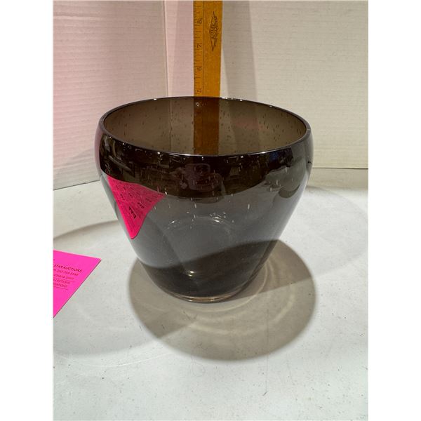 Handmade bubble glass vase 6" x 5.5 tall