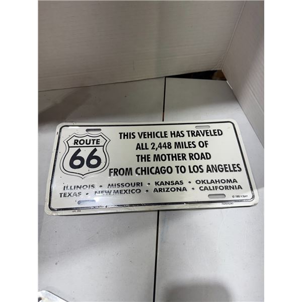 Route 66 license plate