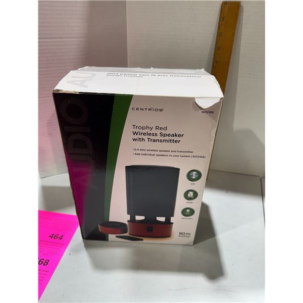 CENTRIOS trophy, red wireless speaker with transmitter