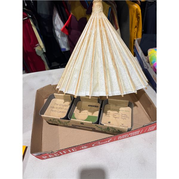 Herb garden and umbrella