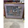 Image 1 : 24" x 20" vintage block print nice frame