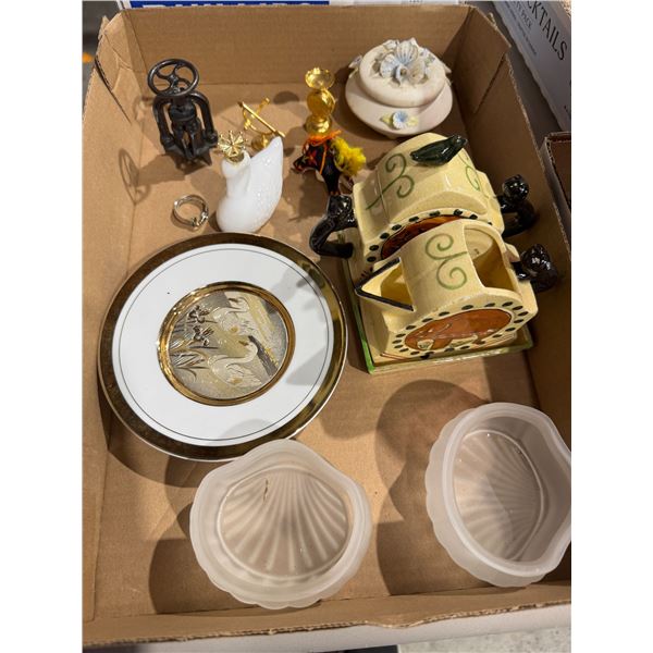 Creamer, sugar, and other collectible items