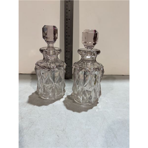 Early American Pattern Glass (EAPG) cologne decanter in the "Heck" pattern, produced by the Model Fl